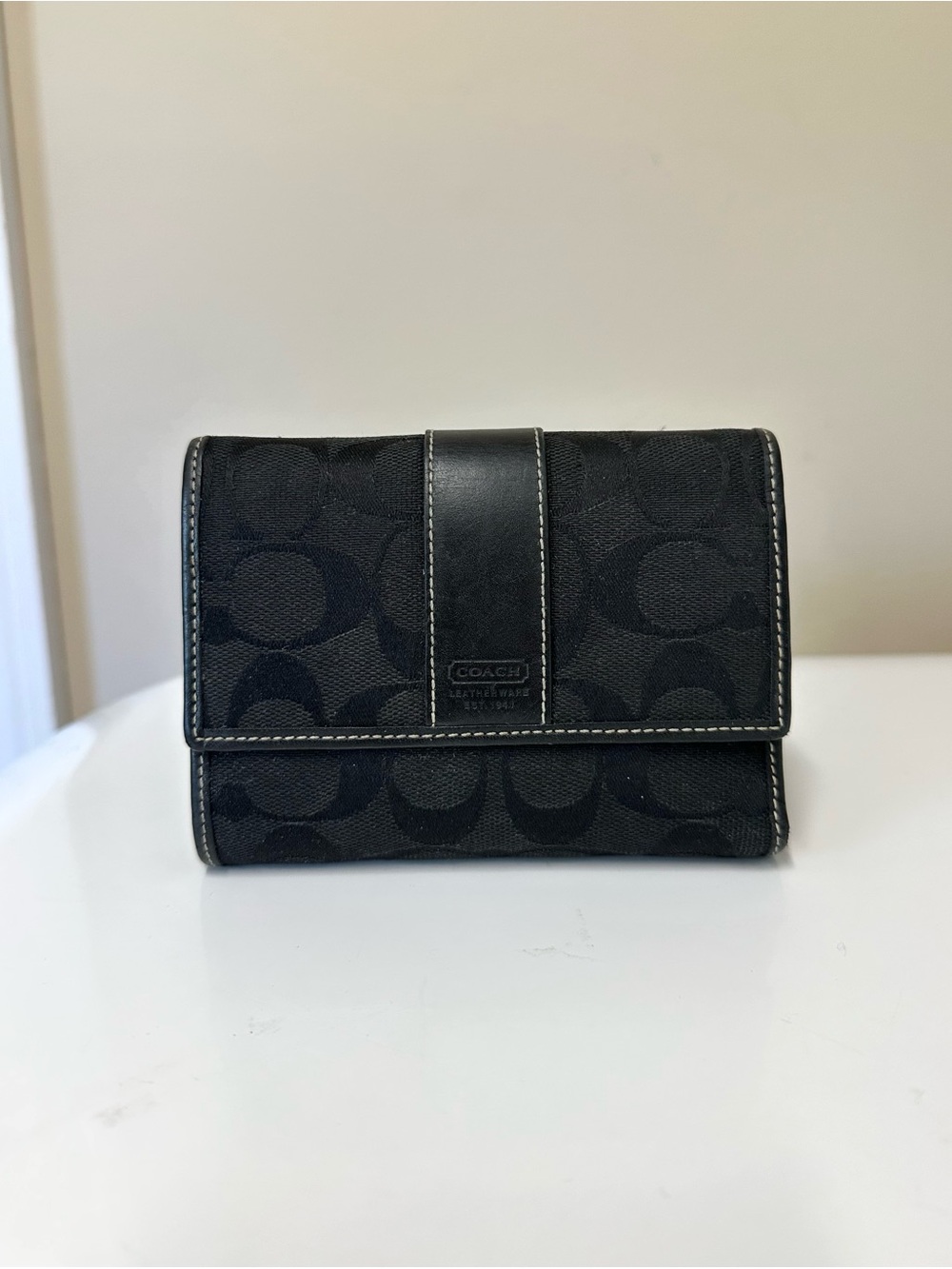 Coach Vintage Signature Jacquard Trifold Wallet